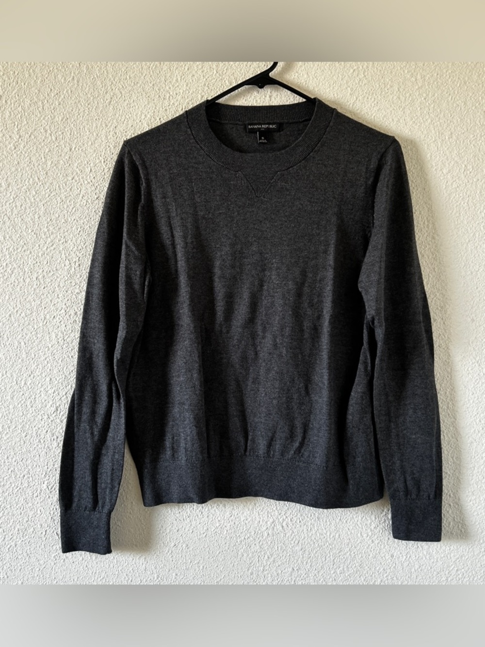 Banana Republic Grandpa Preppy Academia Crew Casual Sweater Women’s Small Gray